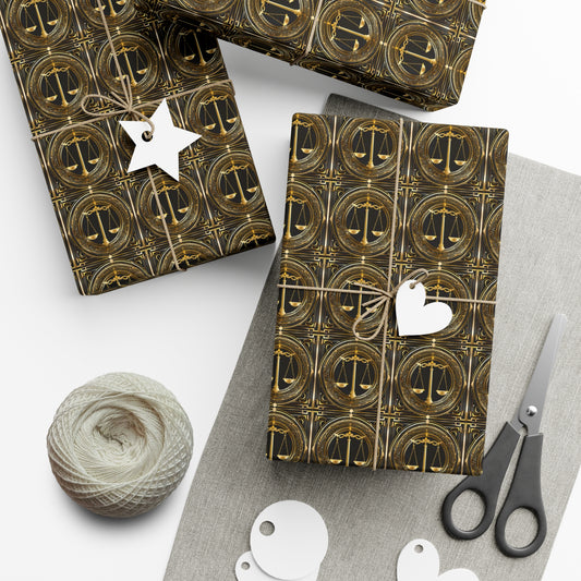 Golden Libra Eco-Luxury Wrapping Paper ✅