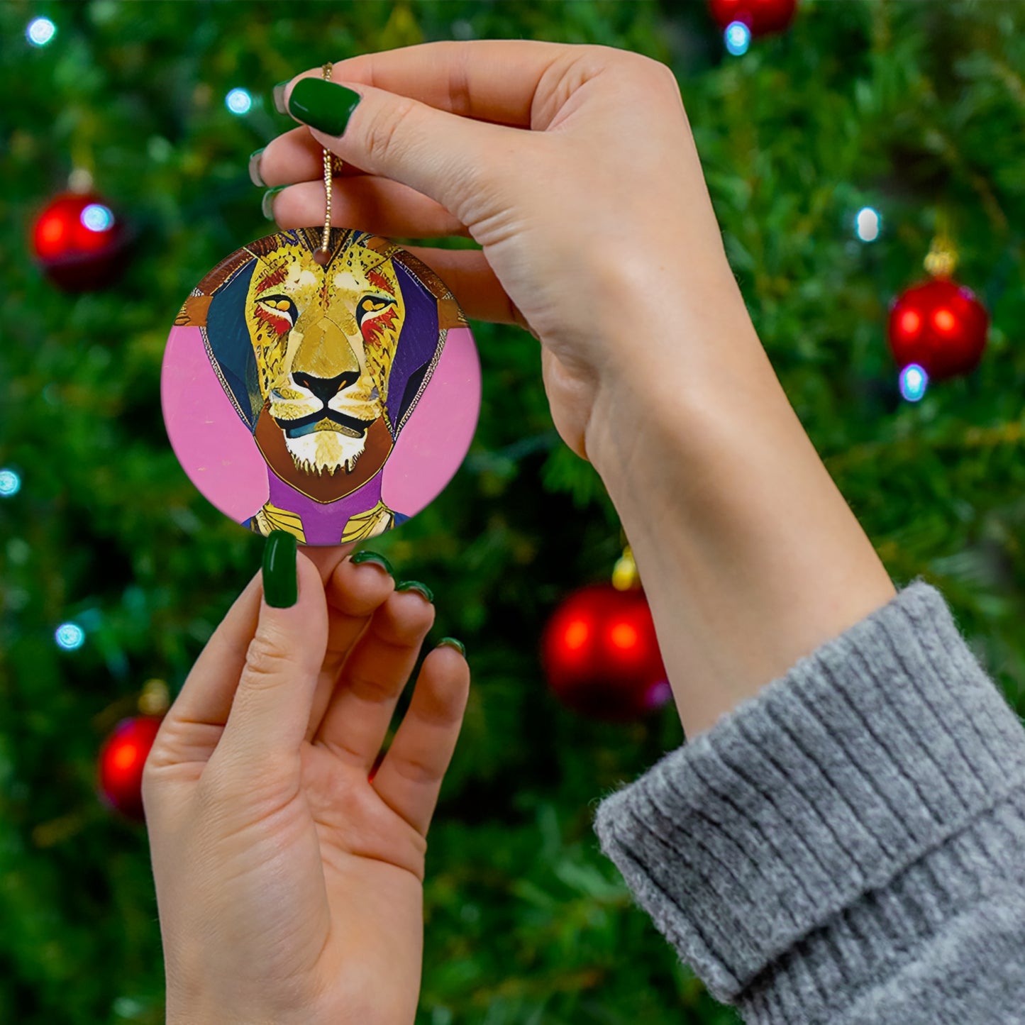 Leo the Lion Ceramic Ornament