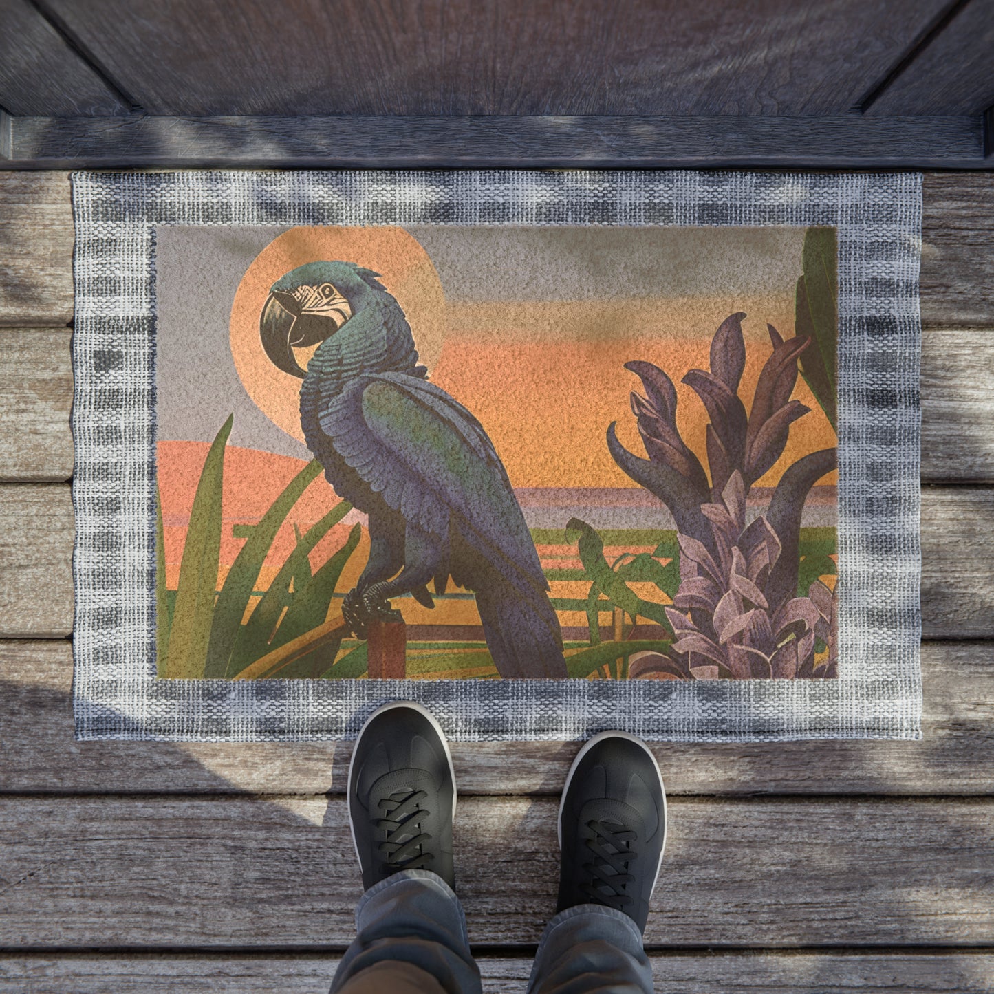 Blue Parrot Coir Doormat 🌱 🇺🇸