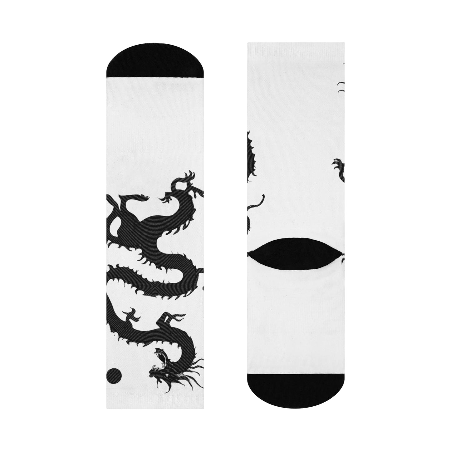 White Dreaming Dragon TDL Logo Cushioned Crew Socks