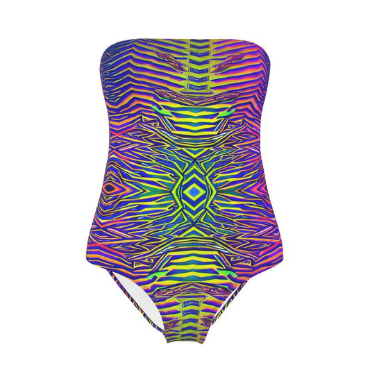 Electric Lizard Lady Strapless Swimsuit