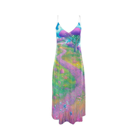 Meadow Pathway Silk Slip Dress 🍃