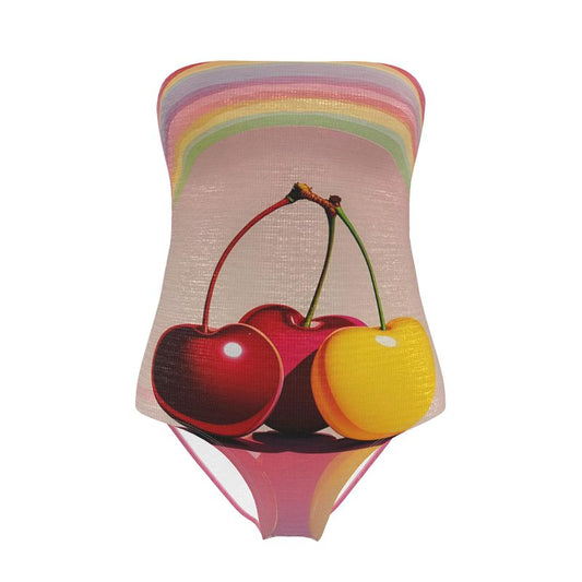 Cherry Delight Strapless Swimsuit