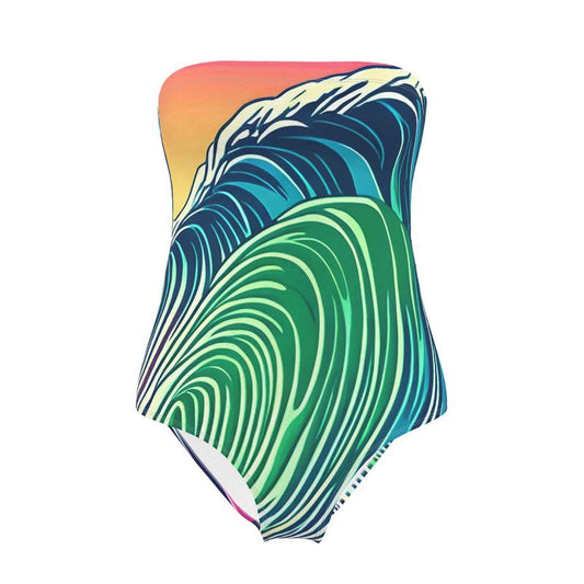 Colorwave Strapless Swimsuit