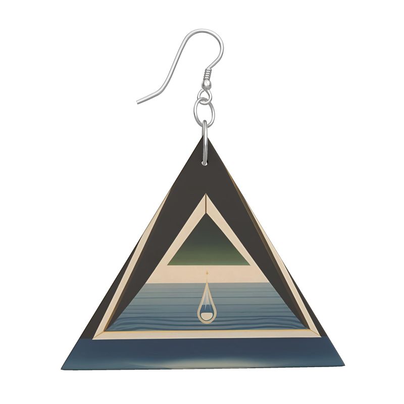 Ocean in a Drop Geometric Wooden Earrings 🏕