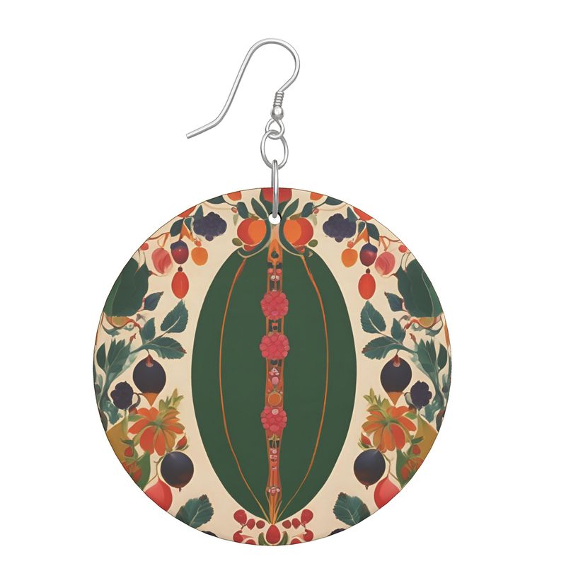 Watermeleon and Fig Wooden Earrings 🏕✅