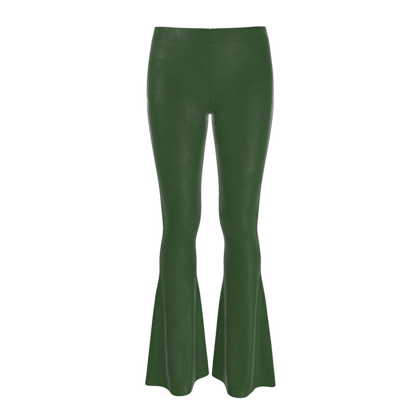 Fae Green Lux Velour Flares