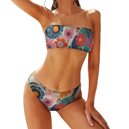 Flower Power Strapless Bikini