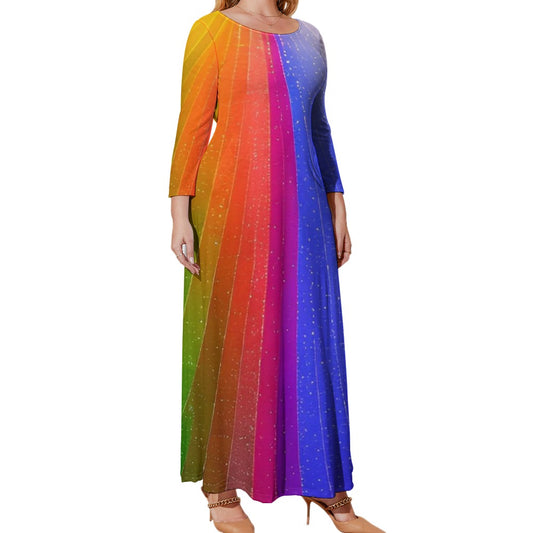 Rainbow '83 Mid-Size Long Sleeve Maxi Dress