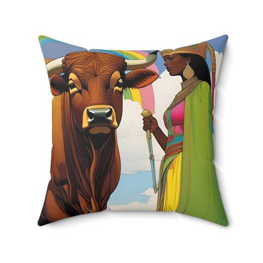 Empresses of the Pasture Faux Suede Square Pillow