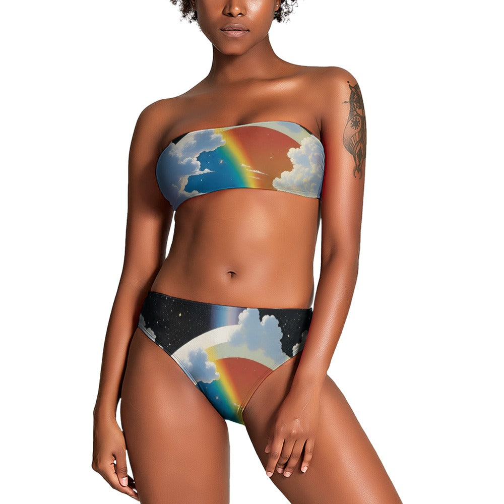 Sky Refraction Strapless Bikini