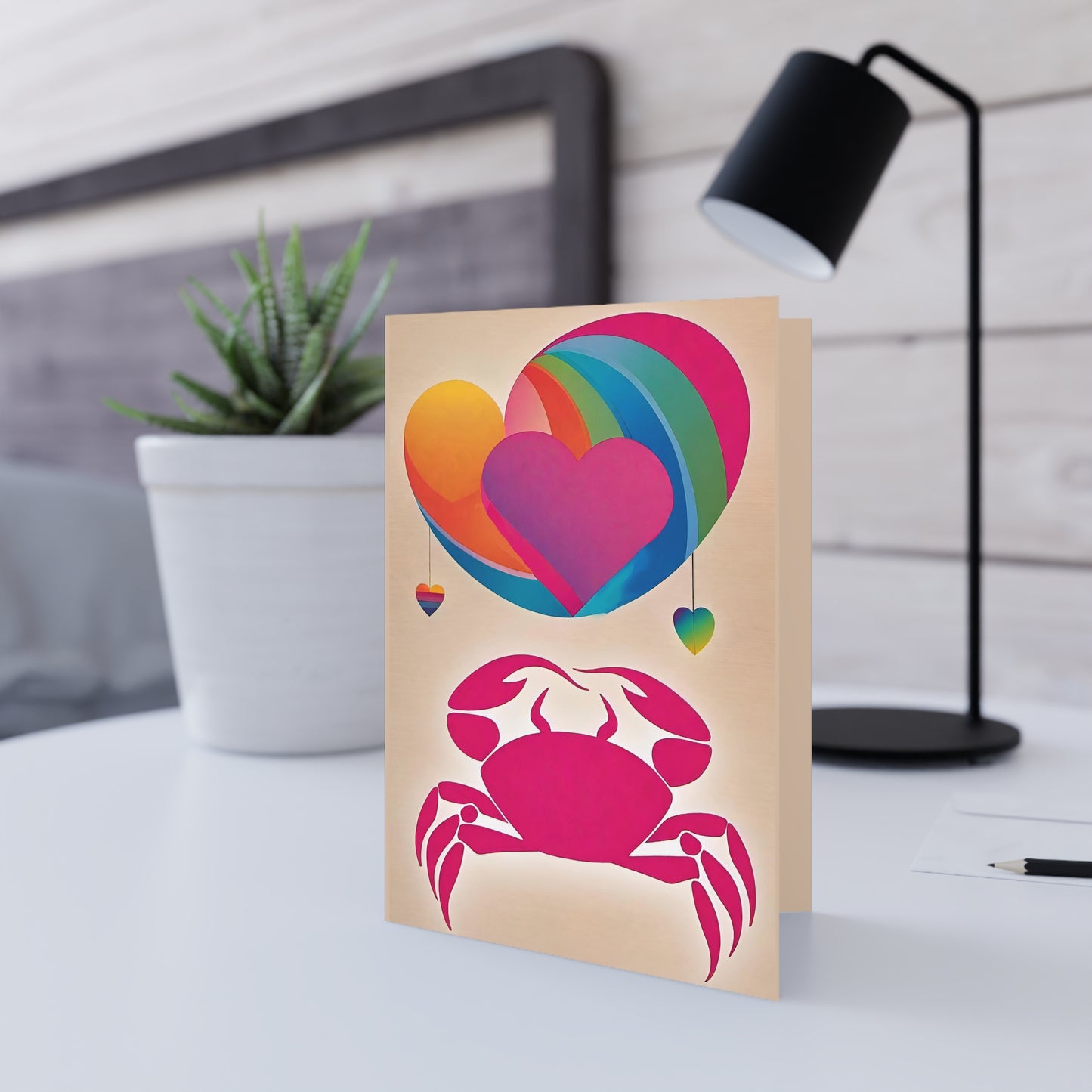 Crab Romance Eco Friendly Blank Valentine Card 🌳