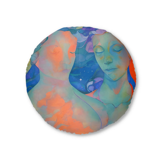 Neptunian Dreams Palette Plush Round Floor Pillow