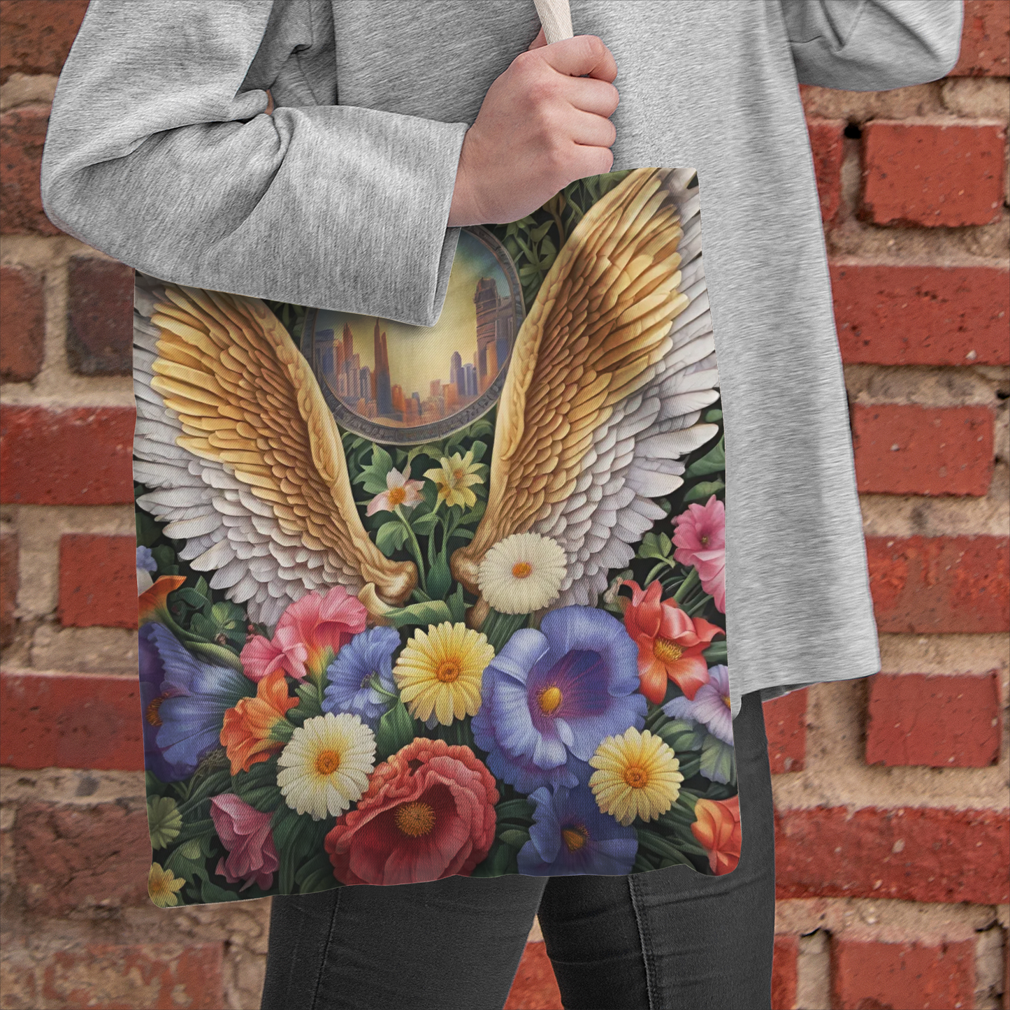 September Angel Heavy Duty Cotton Canvas Tote Bag🏕