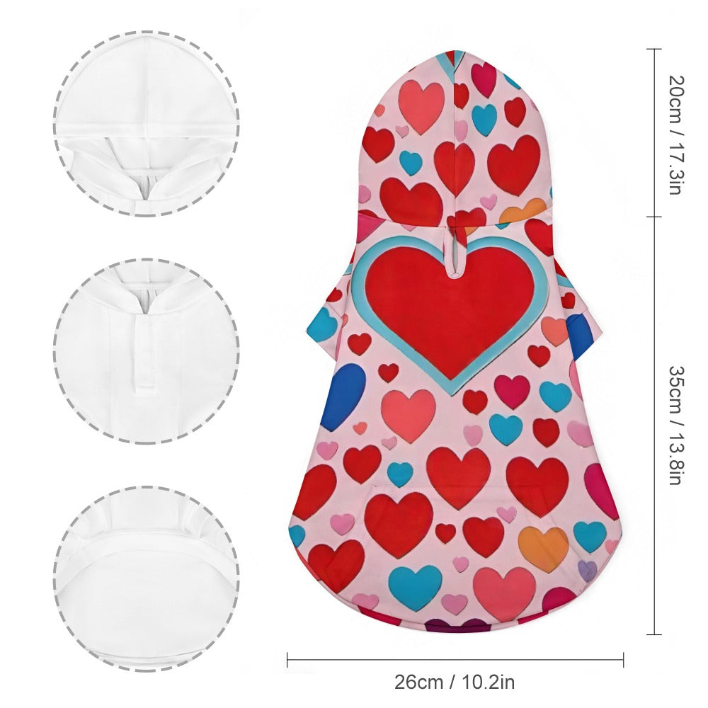 Heart of Hearts Pet Hoodie