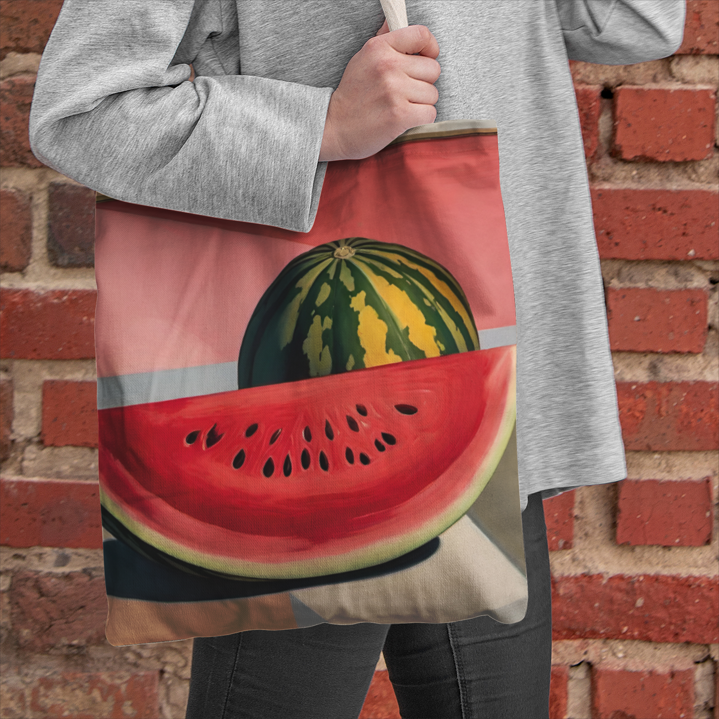 Modern Melons Heavy Duty Cotton Canvas Tote Bag 🏕
