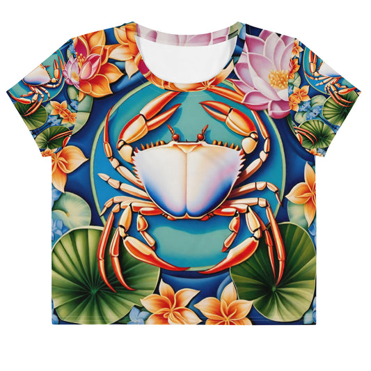Water Lily Crab Crop Tee