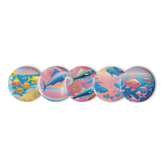 Sea Sprite Set of pin buttons