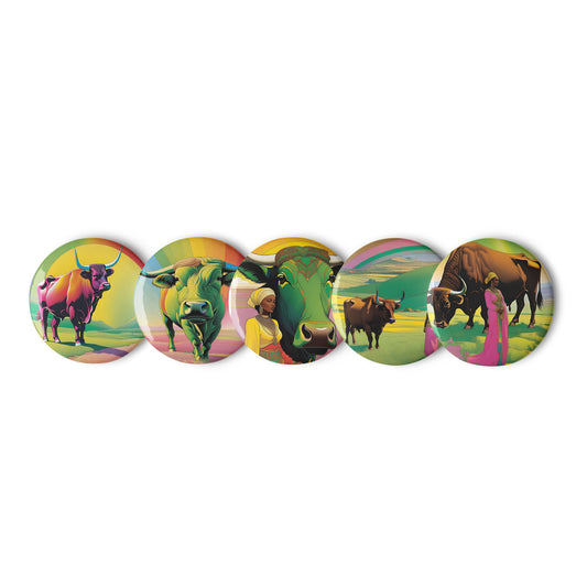 Pastoral Peace Taurus Pinback buttons