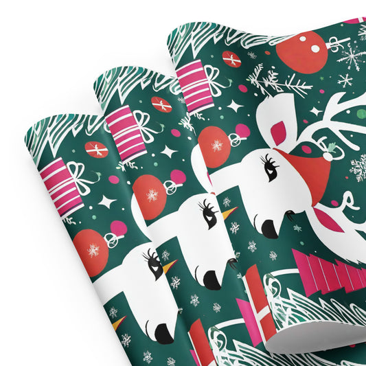 Cute Reindeer Matte Wrapping paper sheets
