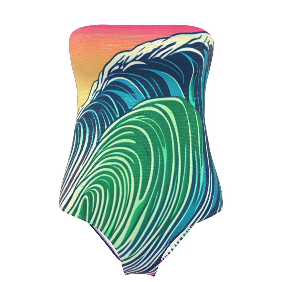 Colorwave Strapless Swimsuit ✅