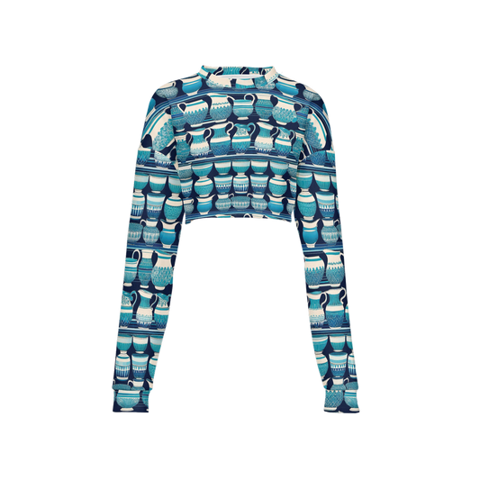 Blue Vessels Cropped Sweatshirt ♻️