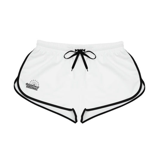 White Retro Women's Gym Shorts