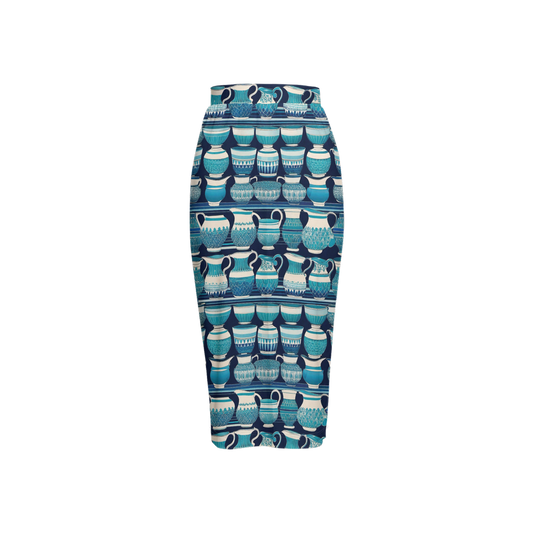 Blue Vessels Pencil Skirt ♻️