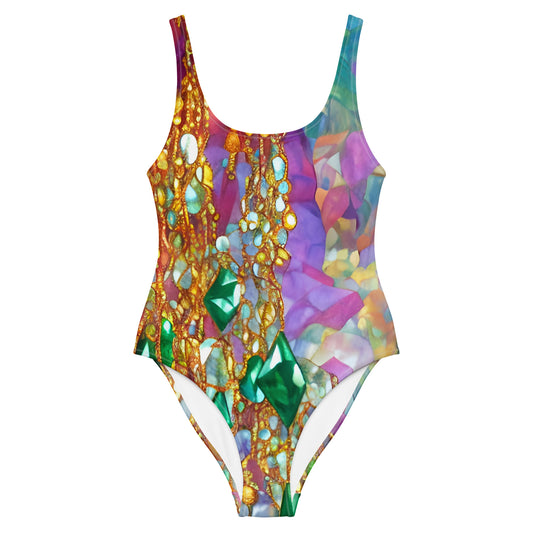 Oh the Bling Drips! Modern One-Piece Swimsuit