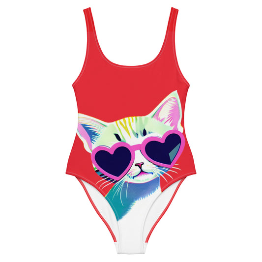 Lovely Kitty Modern One-Piece Swimsuit