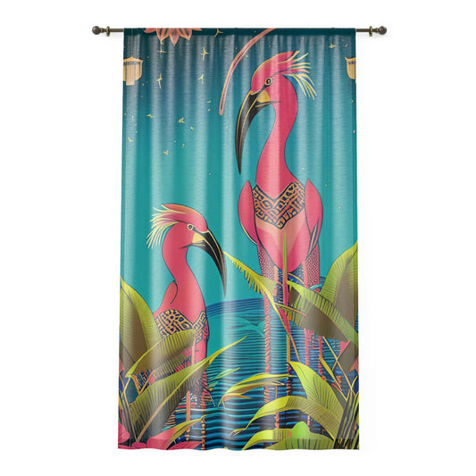 Future Flamingos Sheer Curtain (1 piece)