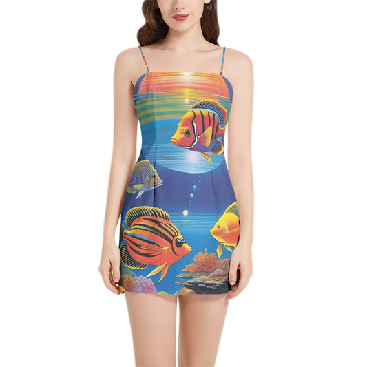 Piscean Space Pool Chiffon Party Dress