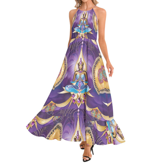 Amethyst Aquarius Ethereal Chiffon Maxi Dress