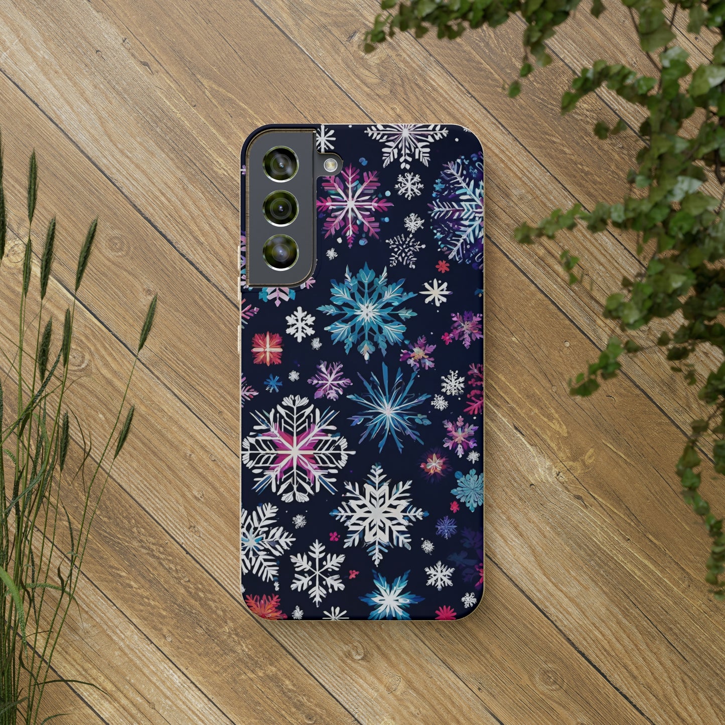 Elegant Snowflakes EcoElegance Biodegradable Cases 🌱