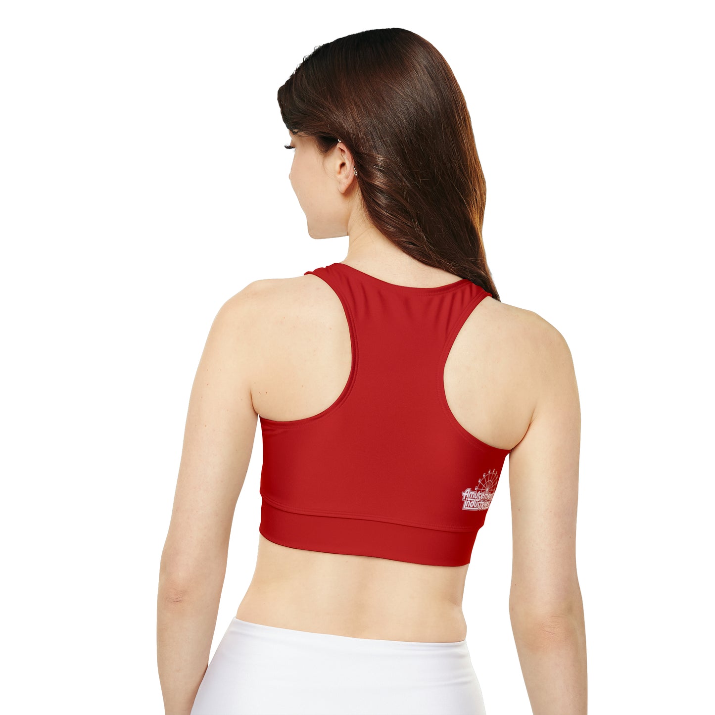 Deep Red Crewneck Sports Bra 🇺🇸