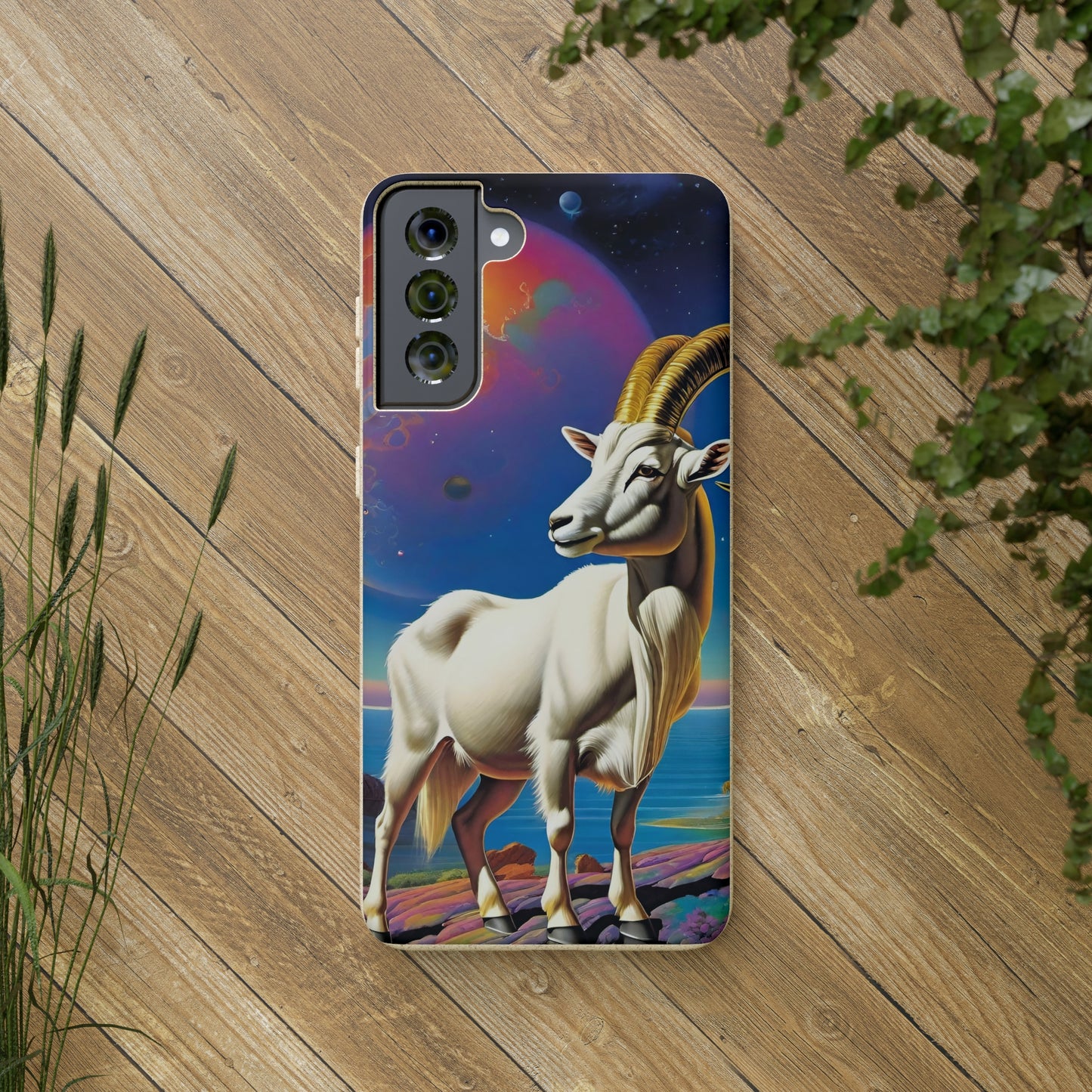 Goat of Mountain and Sea Eco Elegance Biodegradable Cases 🌱