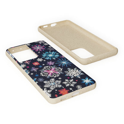 Elegant Snowflakes EcoElegance Biodegradable Cases 🌱