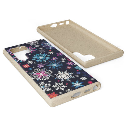 Elegant Snowflakes EcoElegance Biodegradable Cases 🌱