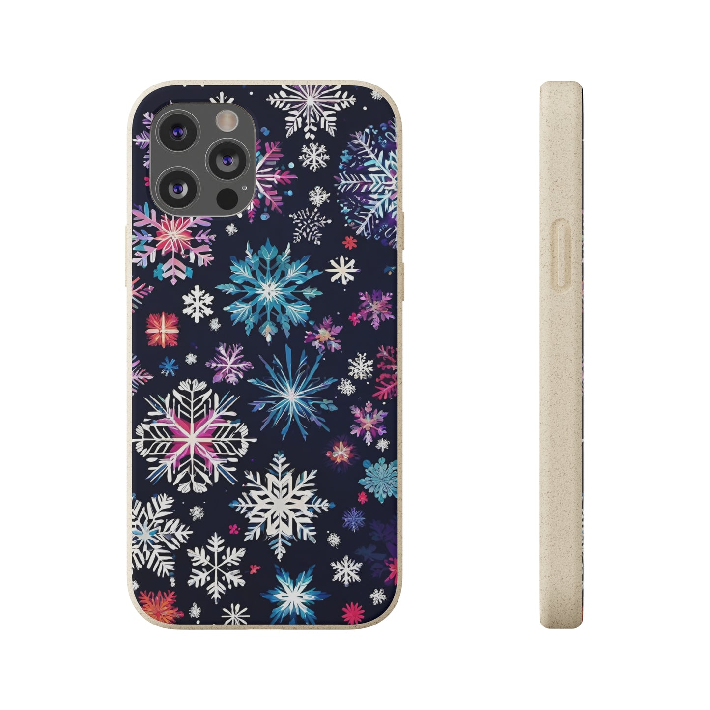 Elegant Snowflakes EcoElegance Biodegradable Cases 🌱