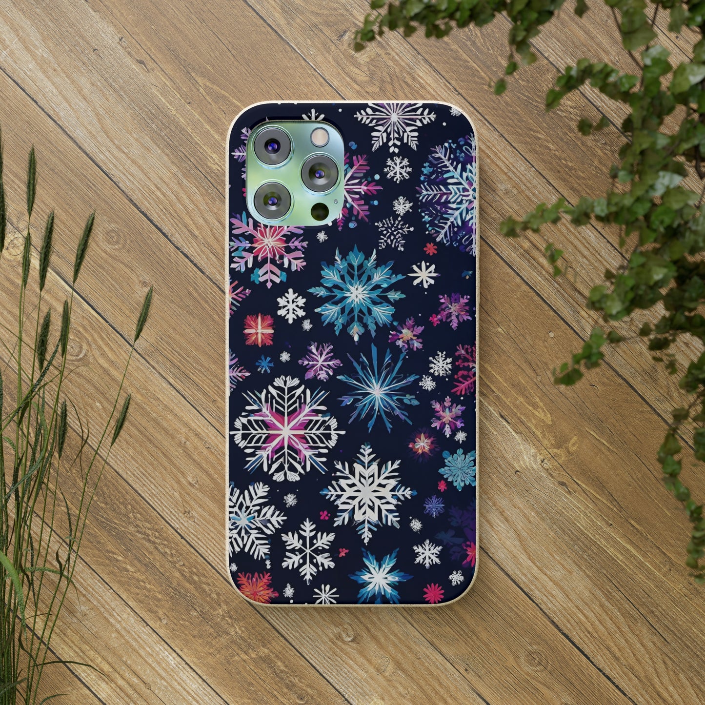 Elegant Snowflakes EcoElegance Biodegradable Cases 🌱