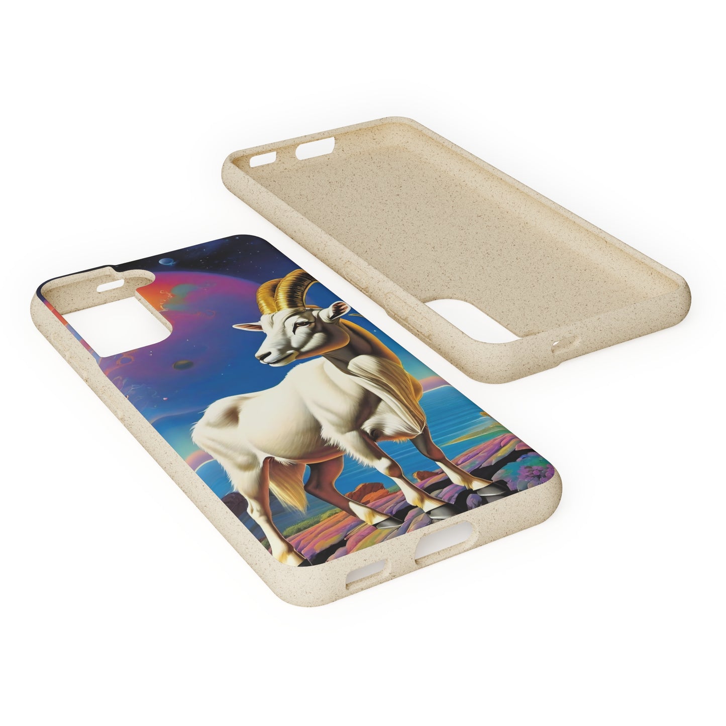 Goat of Mountain and Sea Eco Elegance Biodegradable Cases 🌱