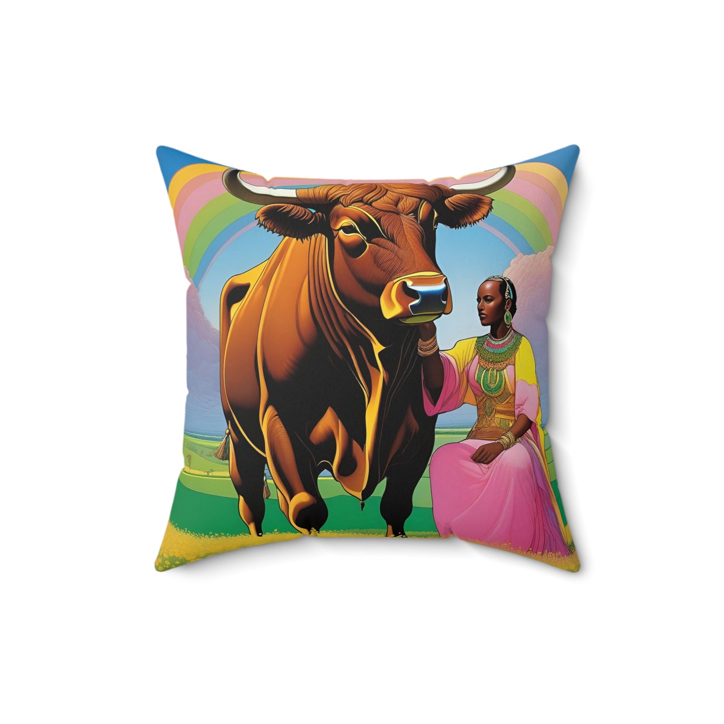 Empresses of the Pasture Faux Suede Square Pillow