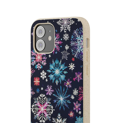 Elegant Snowflakes EcoElegance Biodegradable Cases 🌱