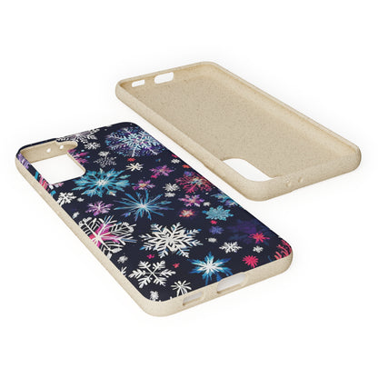 Elegant Snowflakes EcoElegance Biodegradable Cases 🌱