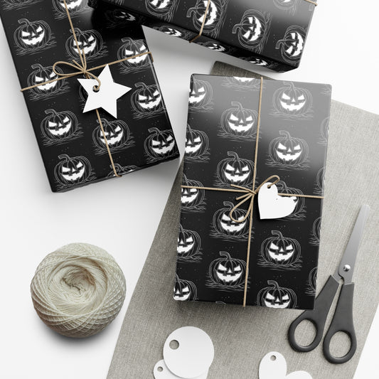 Black Jack-o-Lanty Eco-Luxury Wrapping Paper ✅ 🇺🇸