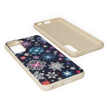 Elegant Snowflakes EcoElegance Biodegradable Cases 🌱