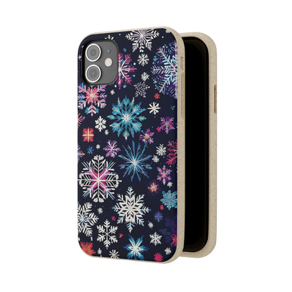 Elegant Snowflakes EcoElegance Biodegradable Cases 🌱