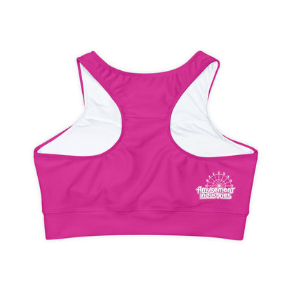 Hot Pink Crewneck Sports Bra 🇺🇸