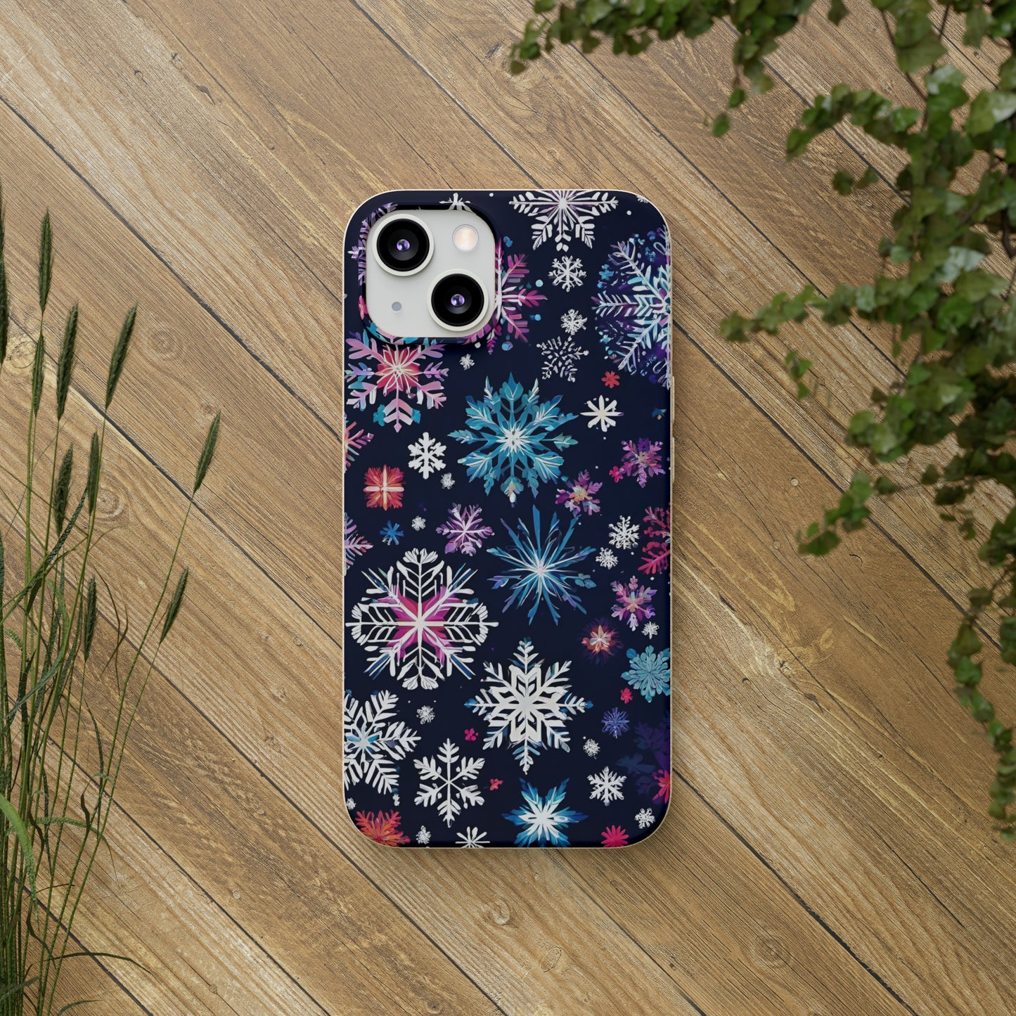 Elegant Snowflakes EcoElegance Biodegradable Cases 🌱