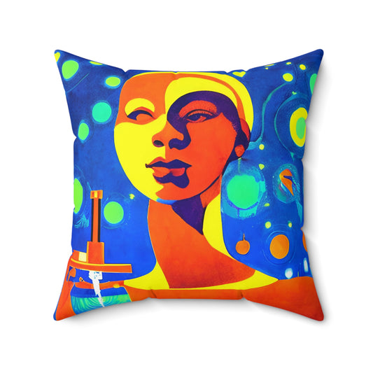 Aquarian Origins Faux Suede Square Pillow